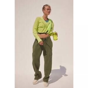 NWOT Free People Movement Olive Green Straight Leg Baggy Sweatpants Small